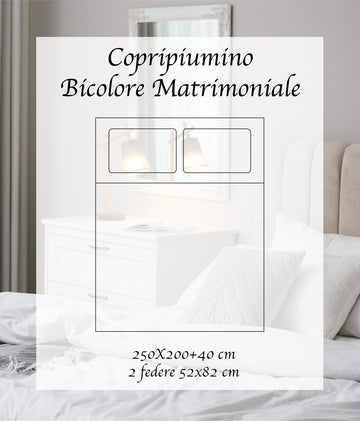 Copripiumino In Flanella 100% Cotone Italiano - Bicolore, Antipilling, Matrimoniale - Foto 8