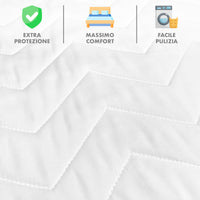 Coprirete Trapuntato Imbottito 190 Grammi Con Laccetti Negli Angoli Proteggi Materasso Polvere Doghe Letto No Umidità Muffa Traspirante Anallergico Antiacaro