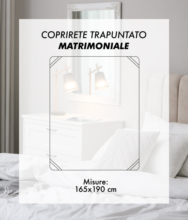 Coprirete Trapuntato Imbottito 190 Grammi Con Laccetti Negli Angoli Proteggi Materasso Polvere Doghe Letto No Umidità Muffa Traspirante Anallergico Antiacaro