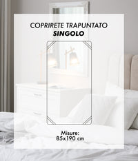 Coprirete Trapuntato Imbottito 190 Grammi Con Laccetti Negli Angoli Proteggi Materasso Polvere Doghe Letto No Umidità Muffa Traspirante Anallergico Antiacaro
