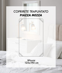 Coprirete Trapuntato Imbottito 190 Grammi Con Laccetti Negli Angoli Proteggi Materasso Polvere Doghe Letto No Umidità Muffa Traspirante Anallergico Antiacaro