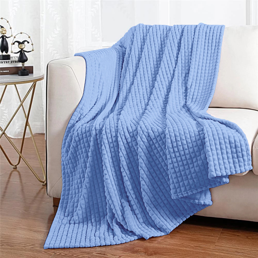 Coperta Flanella Invernale,Plaid Pile Morbida Calda Lavorazione Quadretti Peluche Copri Letto Divano Finta Pelliccia Doppio Lato