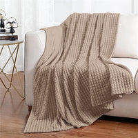 Coperta Flanella Invernale,Plaid Pile Morbida Calda Lavorazione Quadretti Peluche Copri Letto Divano Finta Pelliccia Doppio Lato