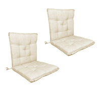 Set Cuscini Sedia Con Schienale e Laccetti Banda Elastica 40 x 80 Cm