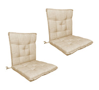 Set Cuscini Sedia Con Schienale e Laccetti Banda Elastica 40 x 80 Cm
