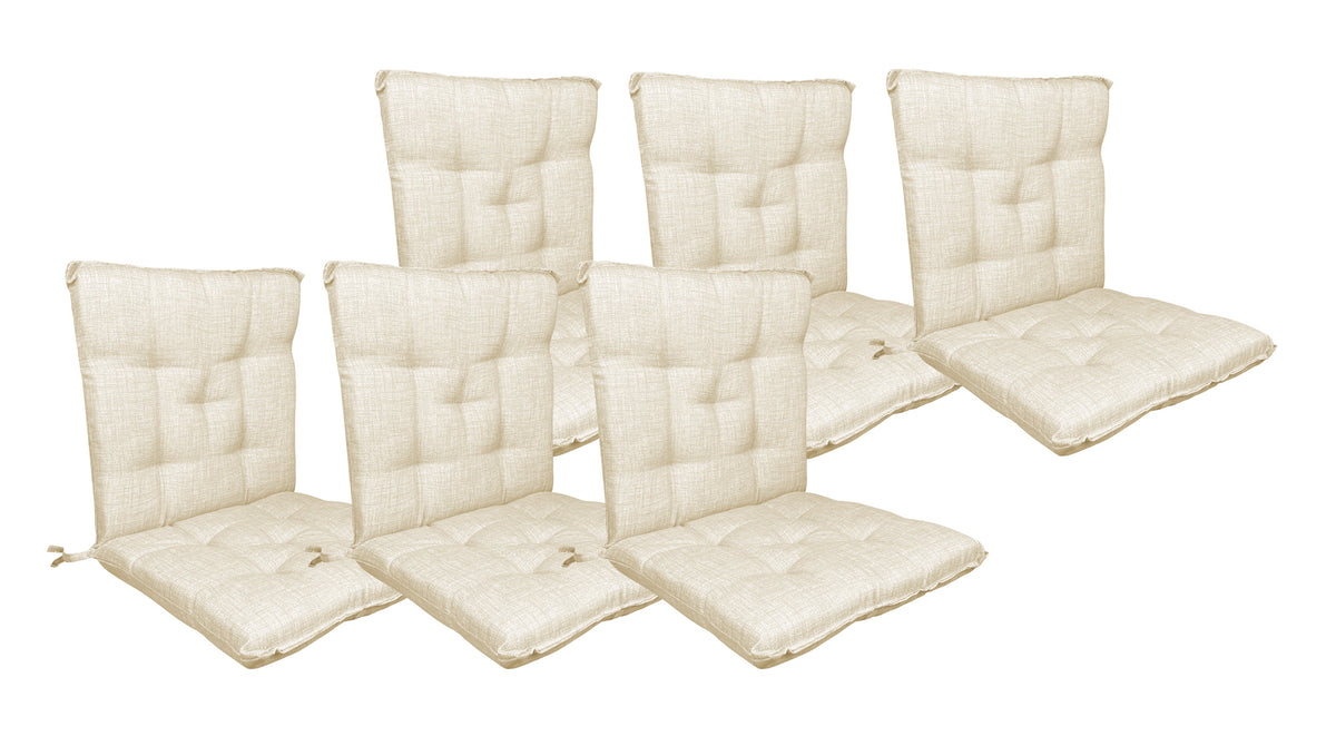 Set Cuscini Sedia Con Schienale e Laccetti Banda Elastica 40 x 80 Cm
