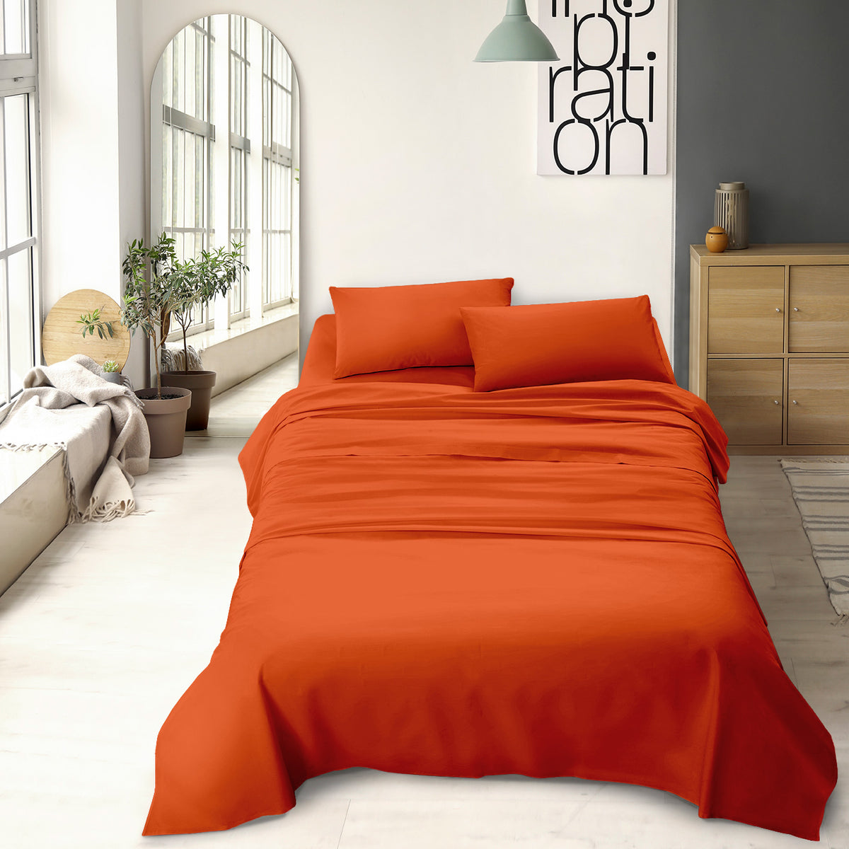 Completo letto tinta unita prodotto italiano set lenzuola 100% cotone misura alla francese