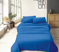 Completo letto tinta unita prodotto italiano set lenzuola 100% cotone misura alla francese