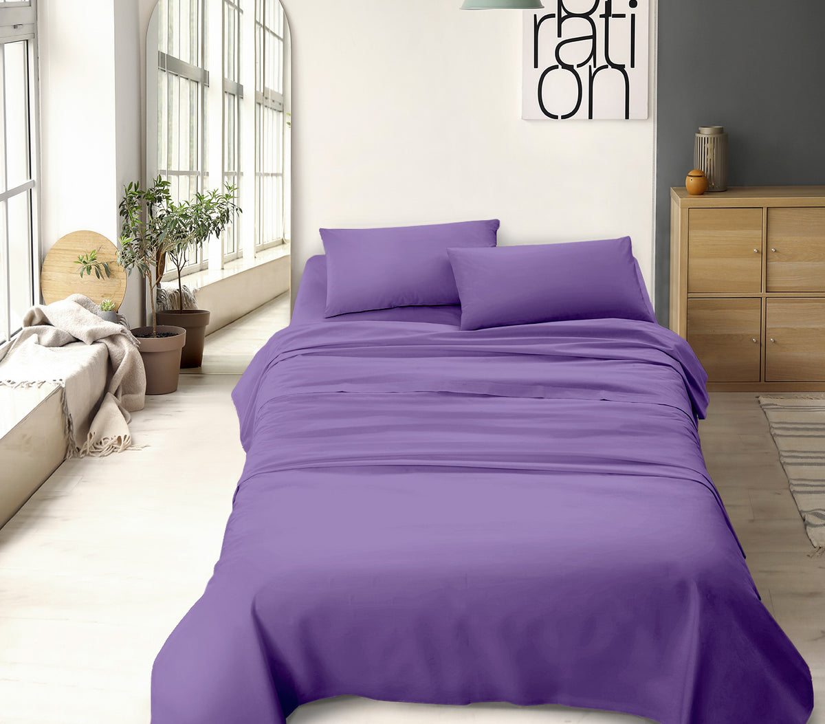 Completo letto tinta unita prodotto italiano set lenzuola 100% cotone misura alla francese