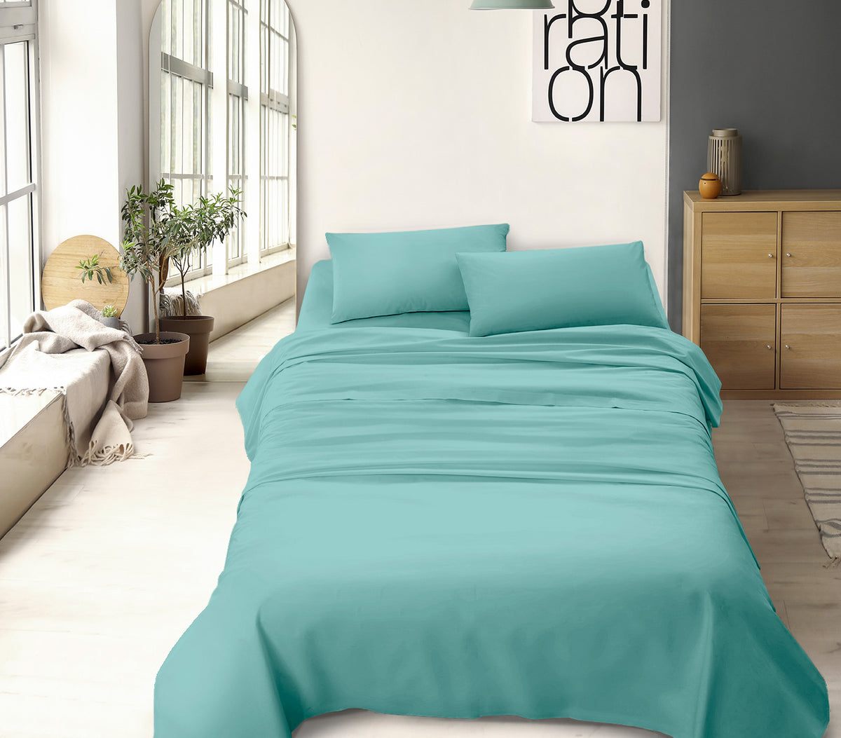 Completo letto tinta unita prodotto italiano set lenzuola 100% cotone misura alla francese