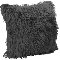 Cuscino Decorativo A Pelo Lungo Imbottitura Compresa Pelliccia Morbida Sintetica 45 x 45 Cm Con Zip Fodera Peluche