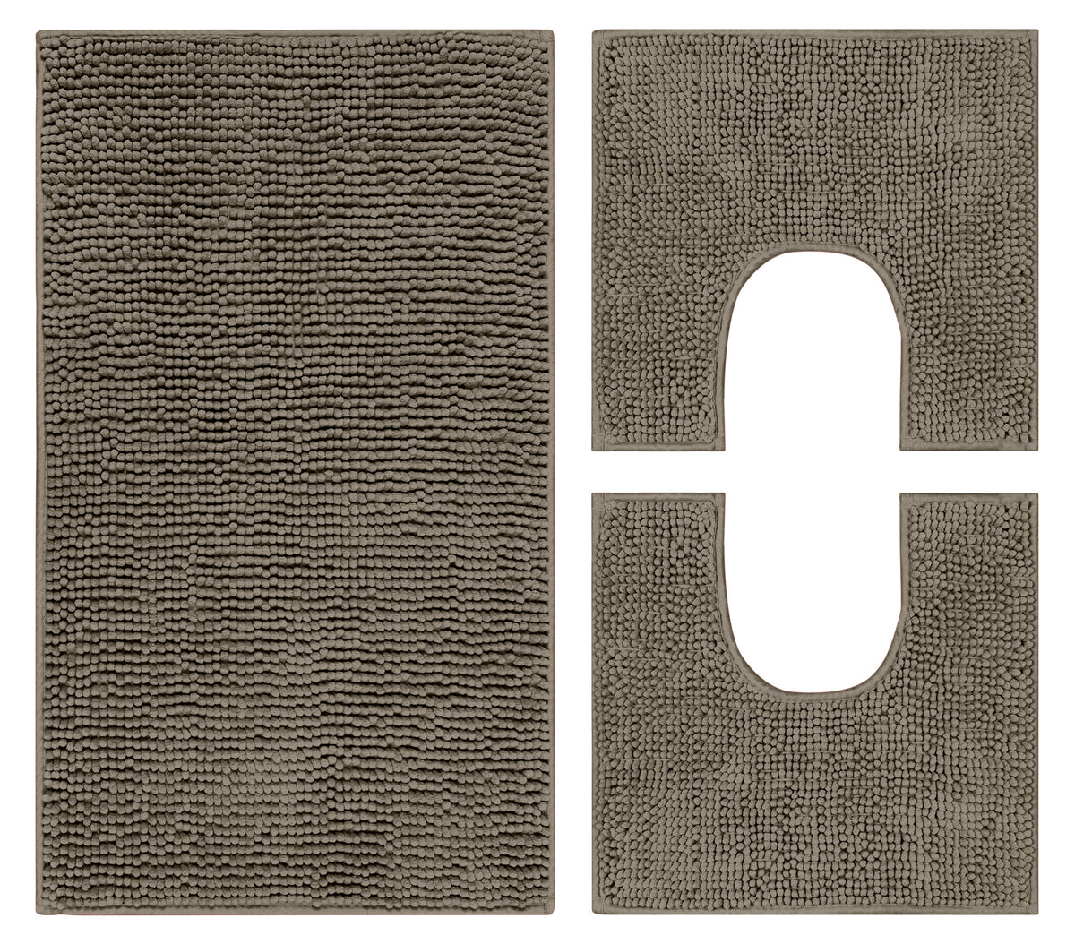 Set Tappeti Bagno Parure 3 Pezzi  Con Fondo Antiscivolo  Lavabili In Lavatrice Assorbenti 45 x 75 Cm