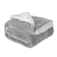 Coperta Plaid in Pile Sherpa Invernale, Morbida e Calda,440 Gr/Mq Coperta Pelosa Tinta Unita Con Lavorazione Divano in Finta Pelliccia