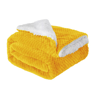 Coperta Plaid in Pile Sherpa Invernale, Morbida e Calda,440 Gr/Mq Coperta Pelosa Tinta Unita Con Lavorazione Divano in Finta Pelliccia