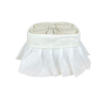 Cestino Con 4 Lavette In Spugna 30x30 Cm | Colore Avorio | Per Ospiti E Bagno - Foto 9