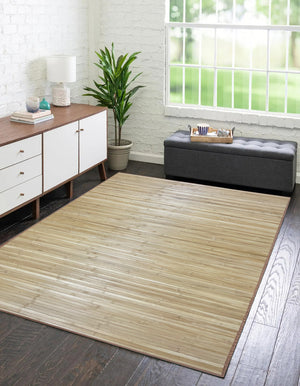 Tappeto Arredo In Vero Bamboo Naturale Grande a Listelli Bordato Bambù Soggiorno Cucina Salotto Listello Legno