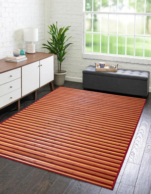 Tappeto Arredo In Vero Bamboo Naturale Grande a Listelli Bordato Bambù Soggiorno Cucina Salotto Listello Legno