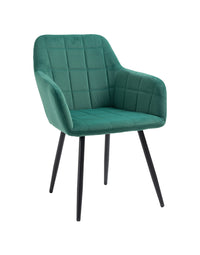 Poltroncina Classica con Braccioli per Camera da Letto in Velluto Design Moderno, con Gambe in Metallo Modello Odette