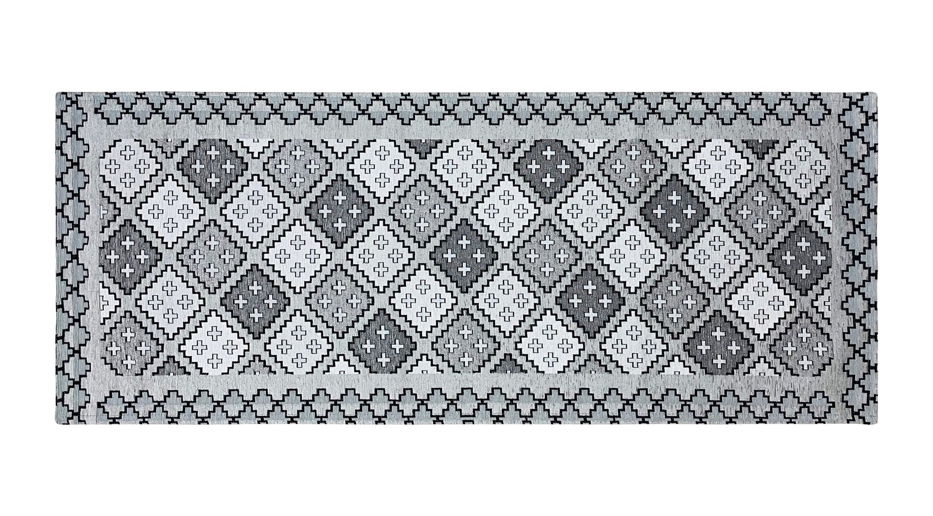 Tappeto Per Lavanderia 43x114 Cm – Lavabile, Antiscivolo, Morbido, Retro In Gomma TPR, Nero E Bianco