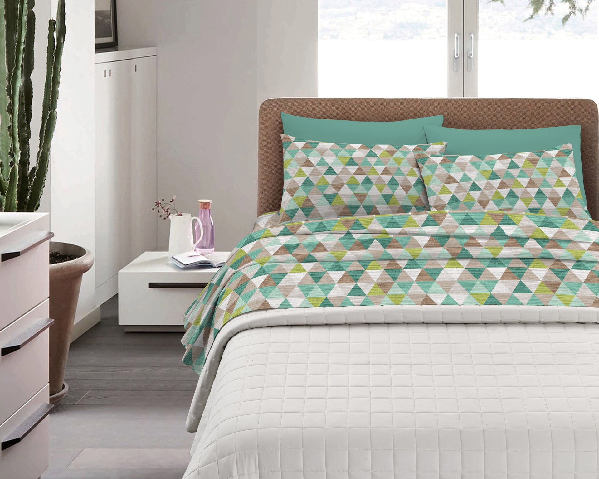 Great Bay Home Set di lenzuola in flanella, per letto king size, 100% cotone turco, matrimoniale, spazzolato, stampato, ultra morbide, comode, 4 pezzi, motivo con alberi (inverno - rosso