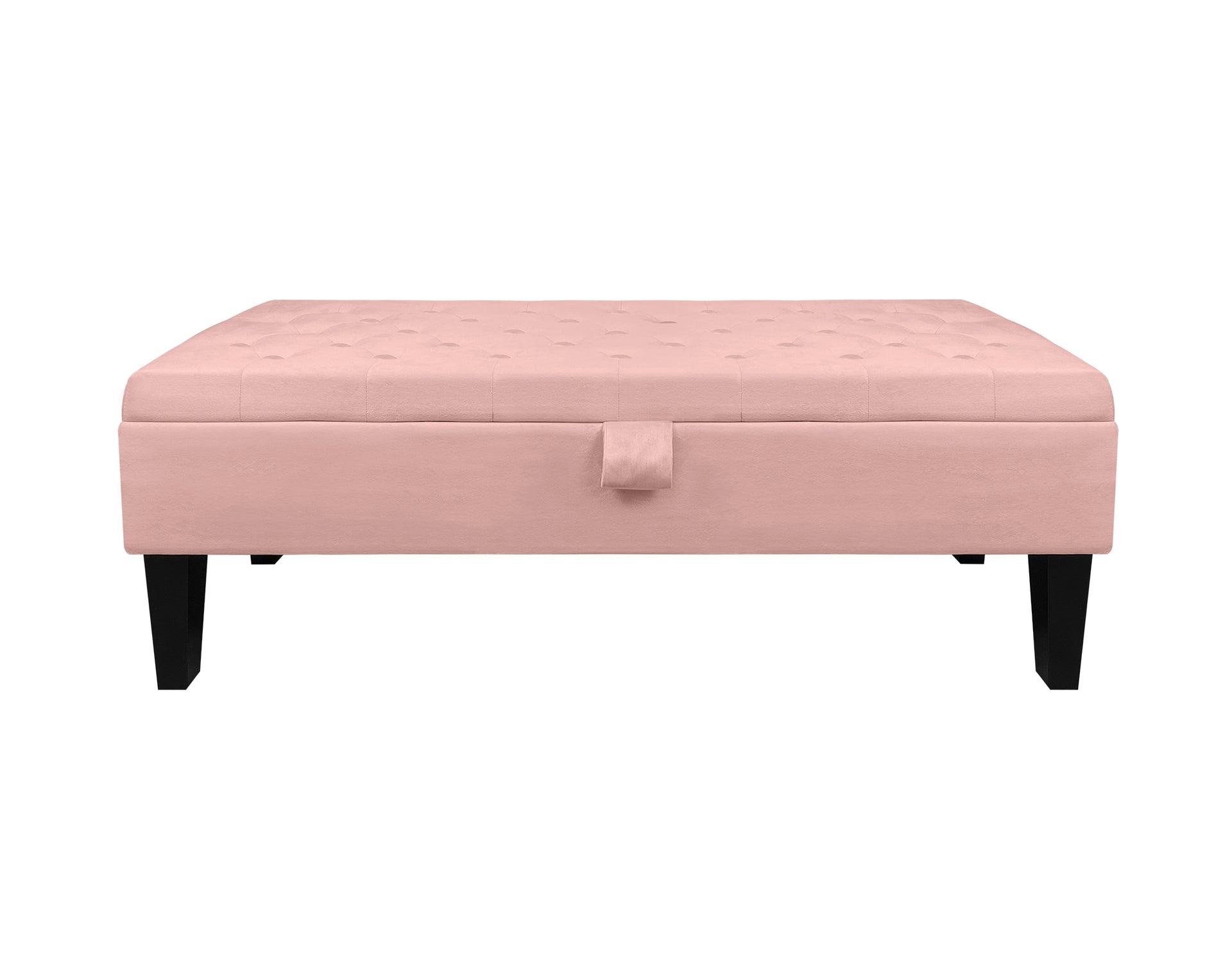 Panca portaoggetti Safar ottomana larga 90 cm, scarpiera in peluche con