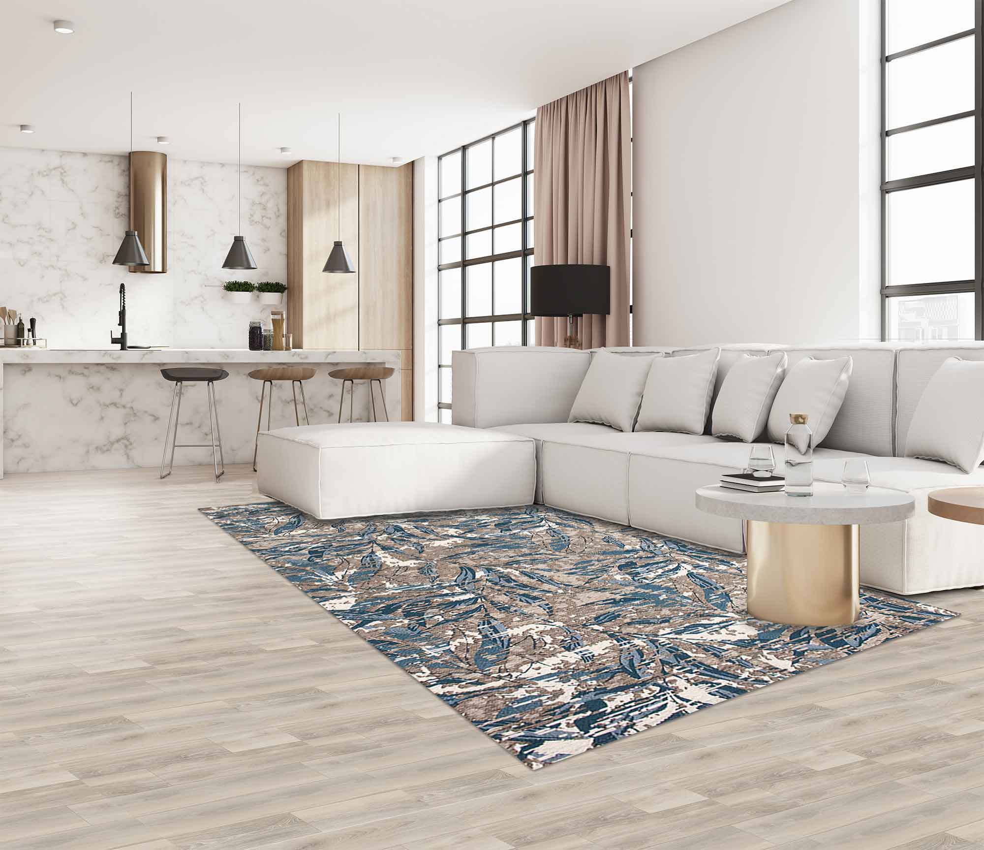 Floori Tappeto Vienna Design Moderno Con Base Antiscivolo - Made In Italy, Perfetto Per Salotto E Cucina - Foto 9