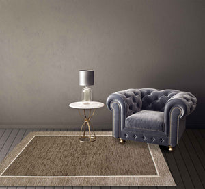 Tappeto Arredo Moderno  Antiscivolo in Ciniglia Made in italy Cotone Roma GrigioScuro