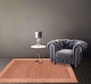 Tappeto Arredo Moderno Antiscivolo in Ciniglia Made in italy  Cotone Roma RosaAntico