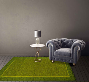 Tappeto Arredo Moderno Antiscivolo in Ciniglia Made in italy Cotone Roma Verde