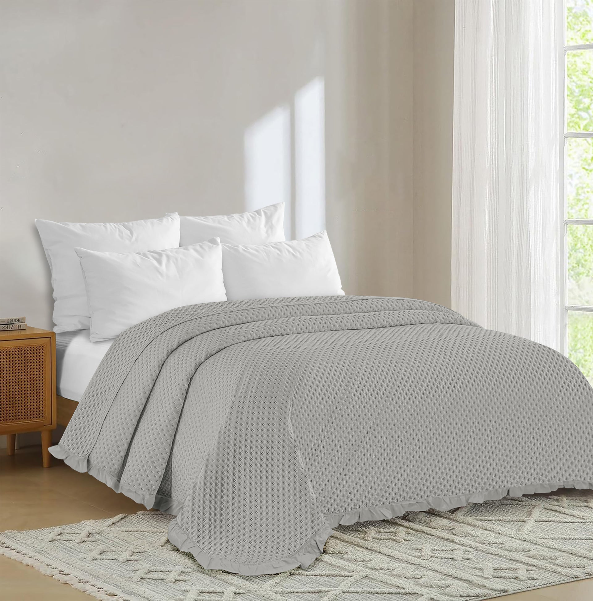 Coprimaterasso Impermeabile Unilibra Per Letto Matrimoniale XL – Trapuntato, Morbido E Traspirante – Adatto A Materassi Da 15 A 48 Cm, Grigio